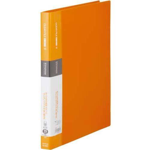 シンプリーズ　クリアファイル　差替　橙　Ａ４　縦　背幅２５ｍｍ１０冊