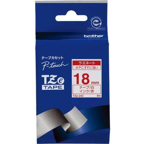 ピータッチＴＺｅテープ　白　赤文字　１８ｍｍ幅