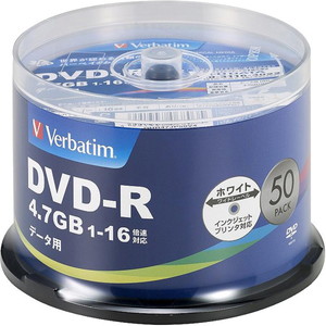 ＤＶＤ－Ｒ　データ用　１回記録用　４．７ＧＢ　１－１６倍速　５０枚スピンドルケース５０Ｐ　ＩＪＰ対応　■２営業日内届