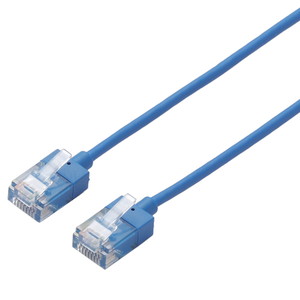 ＬＡＮケーブル／ＣＡＴ６Ａ／スーパースリム／１ｍ／ブルー　■お取り寄せ品