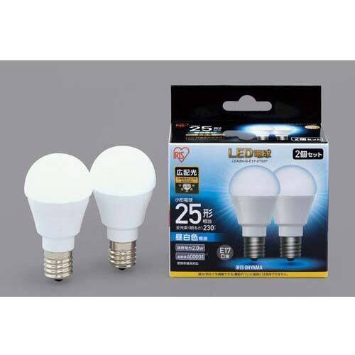 ＬＥＤ　Ｅ１７　広配光２５形　電球色　２個入　ＬＤＡ２Ｎ－Ｇ－Ｅ１７－２Ｔ５２Ｐ