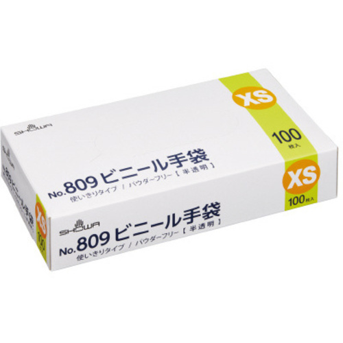 ＮＯ．８０９　ビニール手袋　１００枚入　ＸＳサイズ