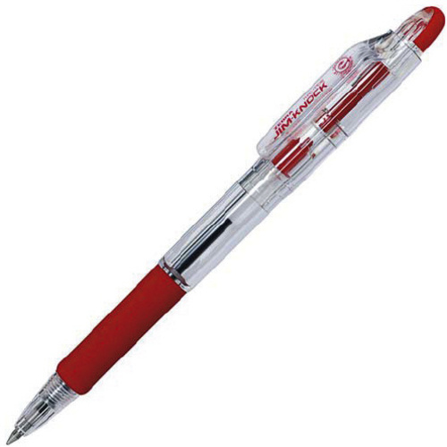 ノック式ボールペン　ジムノック０．７ｍｍ　赤　３０本入