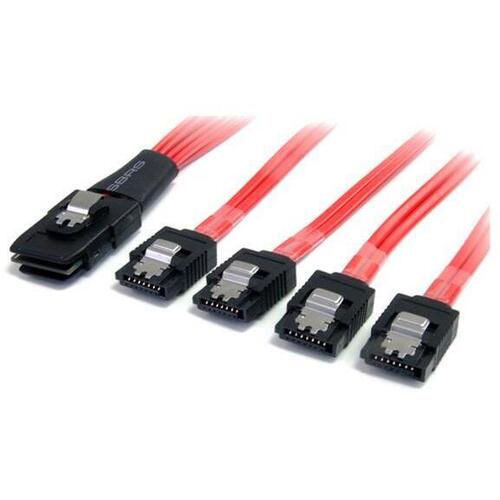 ＭｉｎｉＳＡＳ－ＳＡＴＡ変換ケーブル１ｍＳＦＦ－８０８７－４ｘラッチ付きＳＡＴＡ　■お取り寄せ品