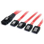ＭｉｎｉＳＡＳ－ＳＡＴＡ変換ケーブル１ｍＳＦＦ－８０８７－４ｘラッチ付きＳＡＴＡ　■お取り寄せ品