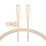 ＭＯＴＴＥＲＵ　編込シリコンケーブル　ＵＳＢ－Ｃ／Ｃ　１ｍ　ミルクコーヒー　ＭＯＴ－ＮＬＣＣ１００－ＢＧ　■お取り寄せ品