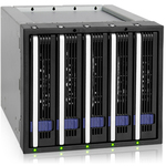 ＩＣＹＤＯＣＫ　５インチベイ３段に３．５インチＨＤＤｘ５台搭載可能ＳＡＴＡモジュールラック　スリムモデル　■お取り寄せ品