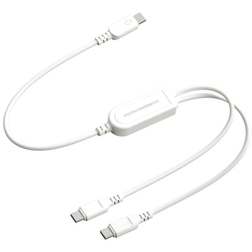 ＵＳＢ充電＆同期ケーブル　自動分配１．２ｍ　Ｃ－Ｃ＆Ｃ　ＰＤ１００Ｗ　ＷＨ　ＡＪ－６８０　■お取り寄せ品