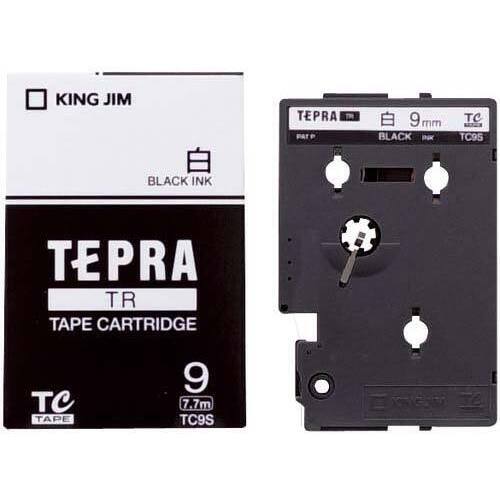テプラ　ＴＲテープ　白ラベル　９ｍｍ　黒文字