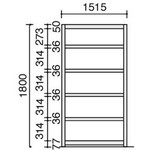 ノンボルトシェルビングＷ１５１５Ｄ３１５Ｈ１８００　【組立サービス付】