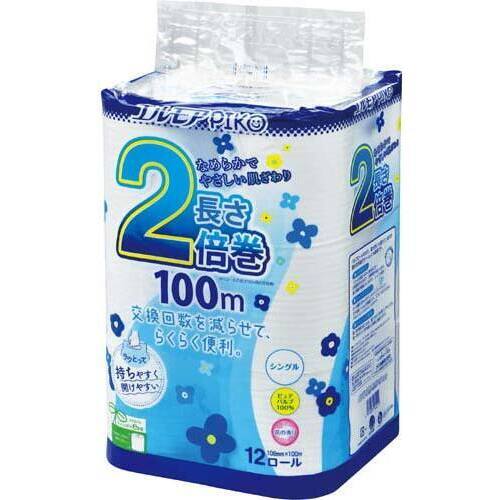 エルモアピコ２倍巻トイレットシングル１００ｍ１２個