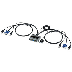 パソコン切替器（エミュレーション非搭載・手元スイッチ付き）　ＳＷ－ＫＶＭ２ＵＵＳＮ２　■お取り寄せ品
