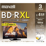 録画用ブルーレイディスク　ＢＤ－Ｒ　ＸＬ（２～４倍速対応）　７２０分／３層１００ＧＢ　３枚　■２営業日内届