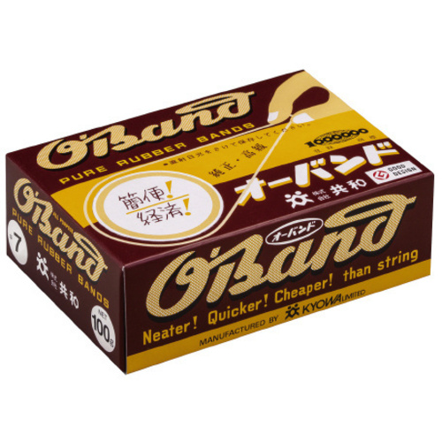 輪ゴム　オーバンド　＃７　アメ色　１００ｇ箱