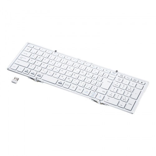 ワイヤレス折りたたみフルキーボード（ホワイト）　ＳＫＢ－ＷＬ３５Ｗ　■お取り寄せ品