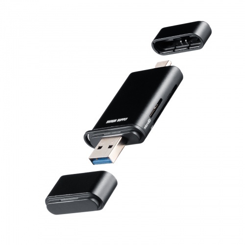 ＵＨＳ－ＩＩ対応　ＵＳＢ　Ｔｙｐｅ－Ｃ　＆　ＵＳＢ－Ａ　カードリーダー　ＡＤＲ－５ＴＣＭＳＤ３ＢＫ　■お取り寄せ品