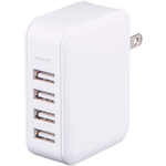 ＵＳＢ－ＡＣアダプタ　４ポート　４．８Ａｈ　スマートＩＣ　ホワイト　ＧＨ－ＡＣＵ４Ｂ－ＷＨ　■お取り寄せ品
