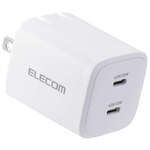 ＡＣ充電器／スマホ・タブレット用／ＵＳＢ　ＰＤ／４０Ｗ／ＵＳＢ－Ｃ×２／スイングプラグ／ホワイト　■お取り寄せ品