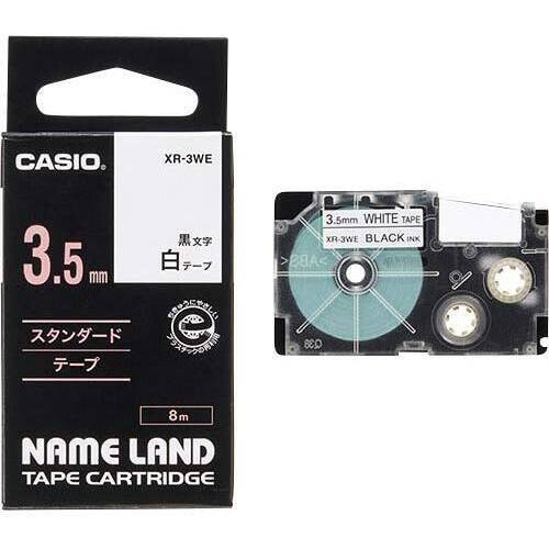 ネームランド　白色テープ　３．５ｍｍ　黒文字