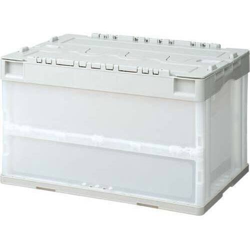 折りたたみコンテナフタ一体型　５０Ｌグレー１０個入