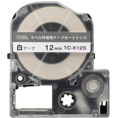 テプラ互換性白ラベル　１２ｍｍ　　黒文字