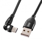 ＵＳＢ２．０　Ｔｙｐｅ－Ｃ－Ａコネクタ５４０°回転ケーブル・２ｍ　ＫＵ－ＣＡＫＡ２０ＢＫ　■お取り寄せ品
