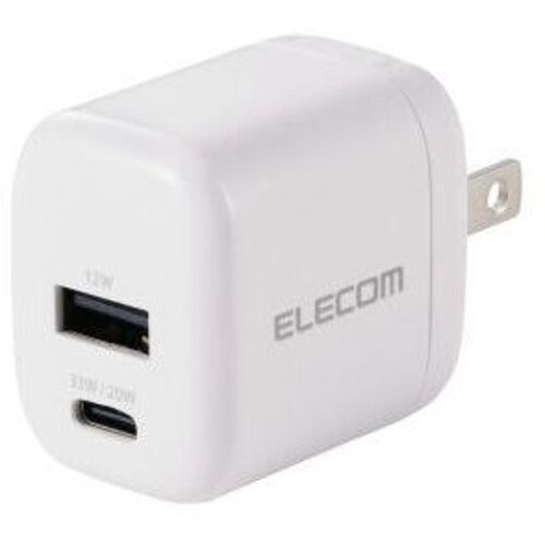 ＡＣ充電器／スマホ・タブレット用／ＵＳＢ　ＰＤ／３３Ｗ／ＵＳＢ－Ｃ／ＵＳＢ－Ａ／スイングプラグ／ホワイト　■お取り寄せ品