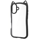 ｉＰｈｏｎｅ　１７／ハイブリッドケース／フレームカラー／ＣＡＴ／メタルステッカー付／ナイトキャット　■お取り寄せ品