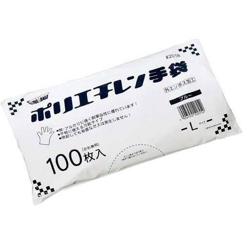 ポリエチレン手袋　外エンボス　ブルー　Ｌ　２０１８Ｂ－Ｌ