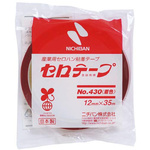 着色セロテープ　赤　１２ｍｍ×３５ｍ　１０巻