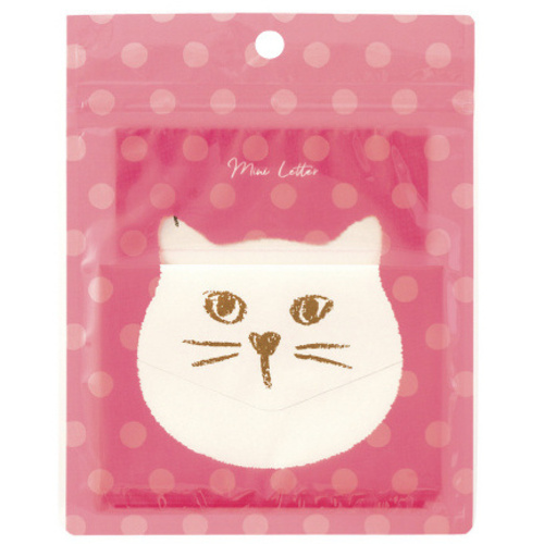 ミニレターセット　ケース入　ネコ柄　【お取り寄せ品】８営業日以内届