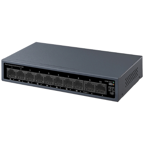 ＩＥＥＥ８０２．３ａｔ準拠　１０ポートＬ２アンマネージＧｉｇａｂｉｔ　ＰｏＥハブ　■２営業日内届