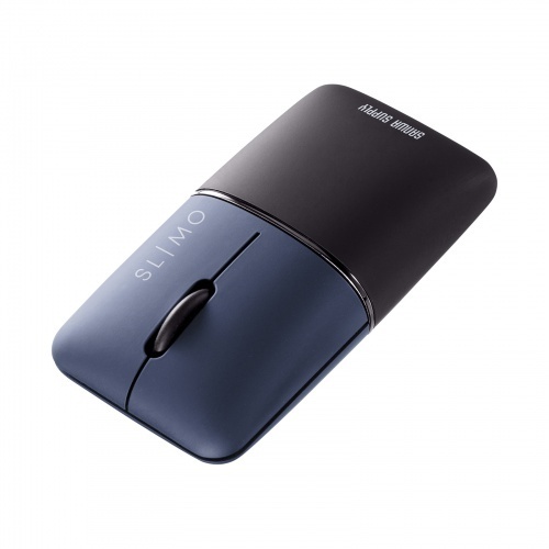 静音ＢｌｕｅｔｏｏｔｈブルーＬＥＤマウス　ＳＬＩＭＯ　（充電式・ネイビー）　ＭＡ－ＢＢＳ３１０ＮＶ　■お取り寄せ品