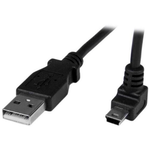 ＵＳＢケーブル／１ｍ／Ｔｙｐｅ－Ａ－ＭｉｎｉＢ（Ｌ型上向き）／オス－オス　ＵＳＢＡＭＢ１ＭＵ　■お取り寄せ品