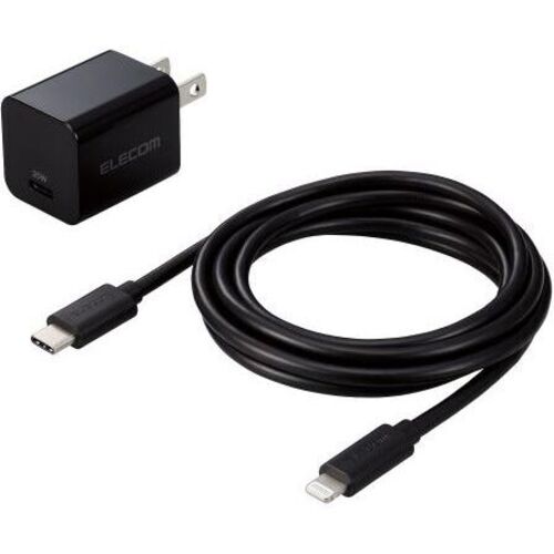 ＬｉｇｈｔｎｉｎｇＡＣ充電器／２０Ｗ／ケーブル付／１．５ｍ／ブラック　ＭＰＡ－ＡＣＬＰ０４ＢＫ　■お取り寄せ品