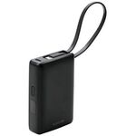 ケーブル一体モバイルバッテリー／残量表示／ブラック　ＤＥ－Ｃ７１Ｌ－１００００ＢＫ　■お取り寄せ品