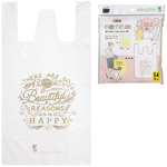 手提げポリ袋１０Ｌ用　１４枚　英字柄　【お取り寄せ品】８営業日以内届