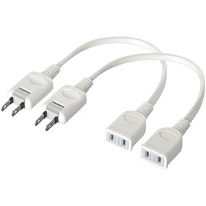 電源延長ケーブル　２本セット　ホワイト　■お取り寄せ品