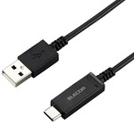 スマートフォン用ＵＳＢケーブル／ＵＳＢ２．０／（Ｃオス－Ａオス）　温度検知機能付／０．７ｍ／黒　■お取り寄せ品