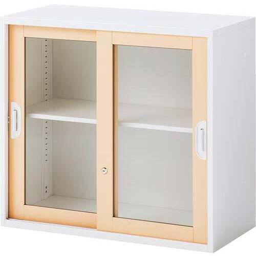 アッセ収納８００&times;４００上置２段７３０ＮＡ引違Ｇ　【組立サービス付】