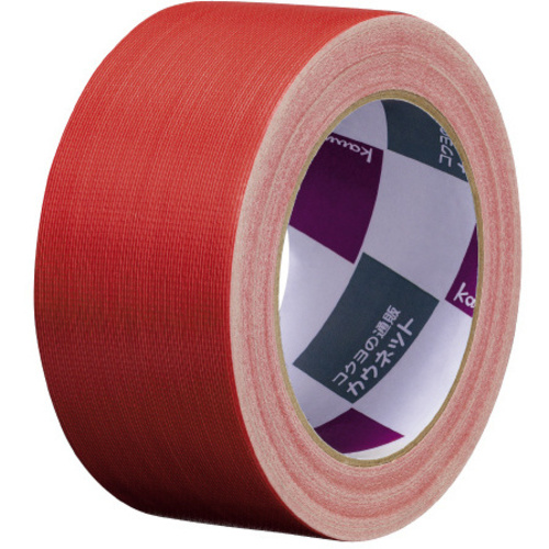 手が痛くなりにくいカドなしカラー布テープ　赤　１巻