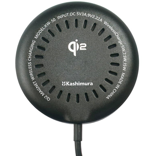 Ｑｉ２　マグネットワイヤレス充電器　１５Ｗ　１ｍ　ブラック　ＫＷ－５０　■お取り寄せ品