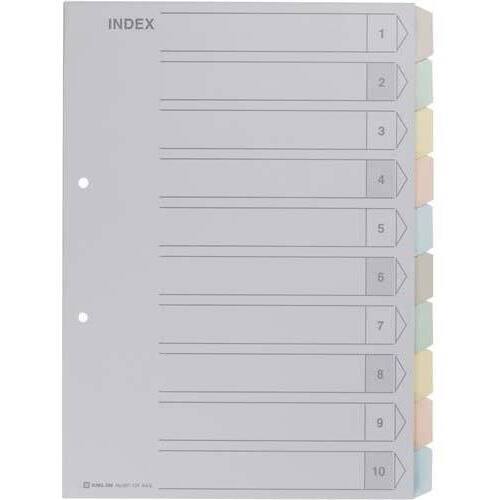 カラーインデックス　Ａ４縦　２穴　１０山　１組