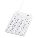スリムテンキーボード　ＵＳＢ２．０ハブ（２ポート）／Ｔａｂキー付き　ホワイト　■お取り寄せ品