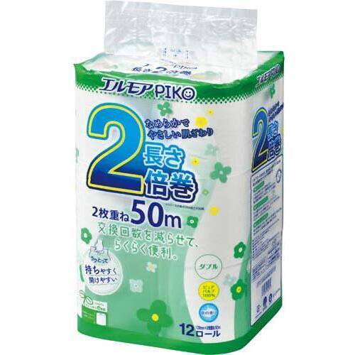 エルモアピコ２倍巻トイレット　ダブル５０ｍ　１２個