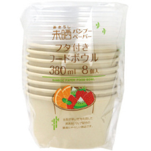 フタ付きフードボウル３８０ｍｌ　８個入　【お取り寄せ品】７営業日以内届