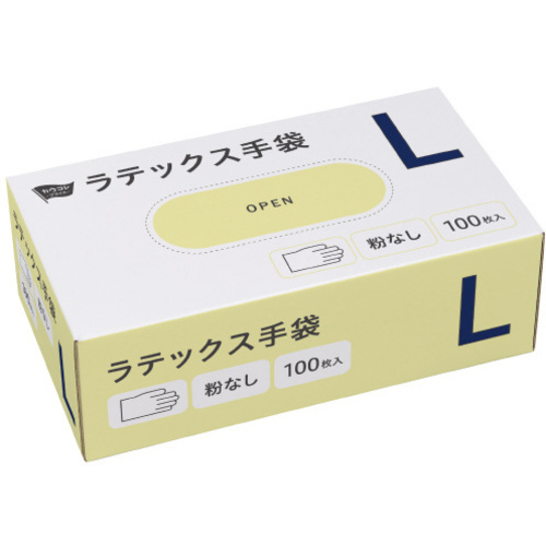 ラテックス手袋　粉無　Ｌサイズ　１００枚&times;５
