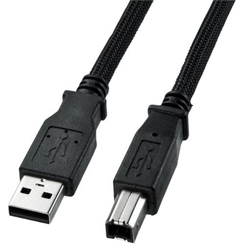 ナイロンメッシュＵＳＢケーブル（１．５ｍ）　ＫＵ２０－ＮＭ１５Ｋ　■お取り寄せ品