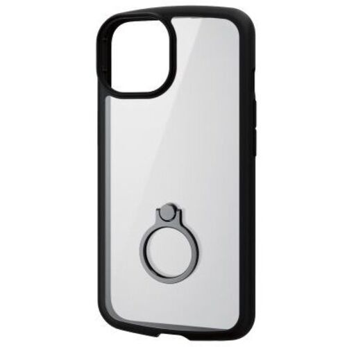 ｉＰｈｏｎｅ１４／ケース／背面クリア／リング付／ブラック　ＰＭ－Ａ２２ＡＴＳＬＦＣＲＢＫ　■お取り寄せ品
