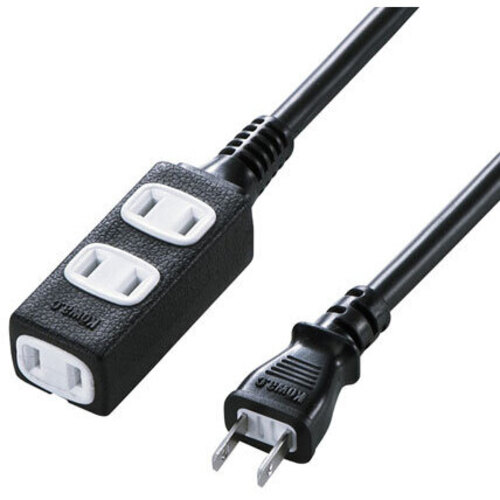 スリム電源延長コード（２Ｐ・３個口・ブラック・１０ｍ）　ＴＡＰ－ＥＸ３４－１０ＢＫＮ　■お取り寄せ品